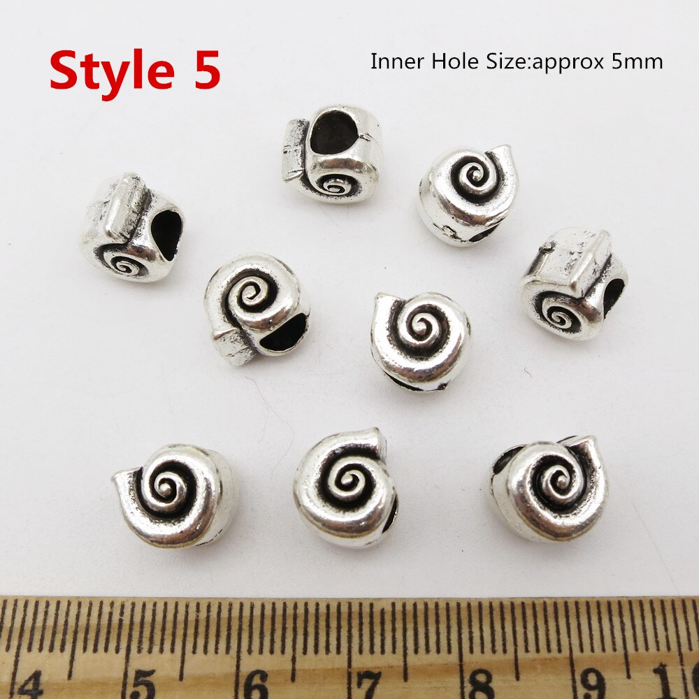 5 pz/pacco metallo differente 5 stili di Pesce, Le Stelle, conchiglie treccia di capelli terrore dreadlock perline anelli del tubo per Lo Styling Accessori: 10pcs Style 5