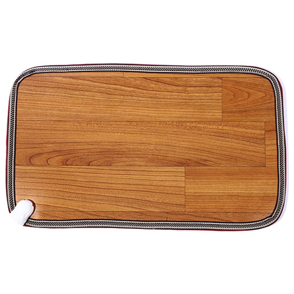 Hiver plaque chauffante en cristal de carbone tapis chauffant US royaume-uni AU EU Plug coussinets chauffants pieds brouillard jambières Thermostat maison bureau: Dark Wood / US Plug