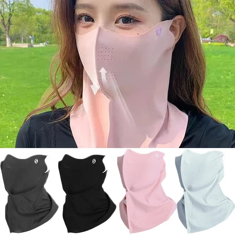 Vrouwen Zomer UV-bescherming Sjaal Ijs Zijde Gezichtsmasker Cover Outdoor Wrap Cover Sport Fietsen Zonbestendig Zonnebrandcrème Stofdicht