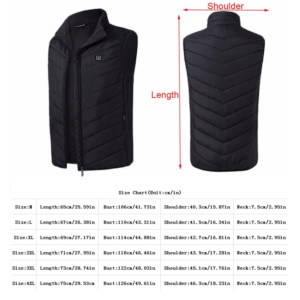 Verwarming Vest Wasbaar Usb Opladen Verwarming Warm Vest Controle Temperatuur Outdoor Camping Wandelen Golf Elektrische Thermische Kleding