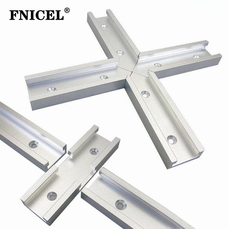 T-Track Intersection Kit Double Cut Profile Universal Cross T-track Connector with Predrilled Mounting Holes Woodworking Clamps