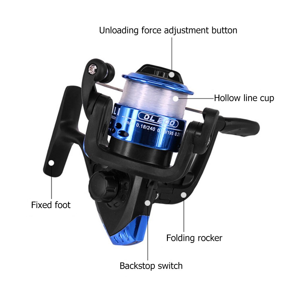 1.8m Telescopic Fishing Rod Set with Reel Retractable Fishing Rod Lightweight Spinning Ice Fishing Winter Fish Pole Tools