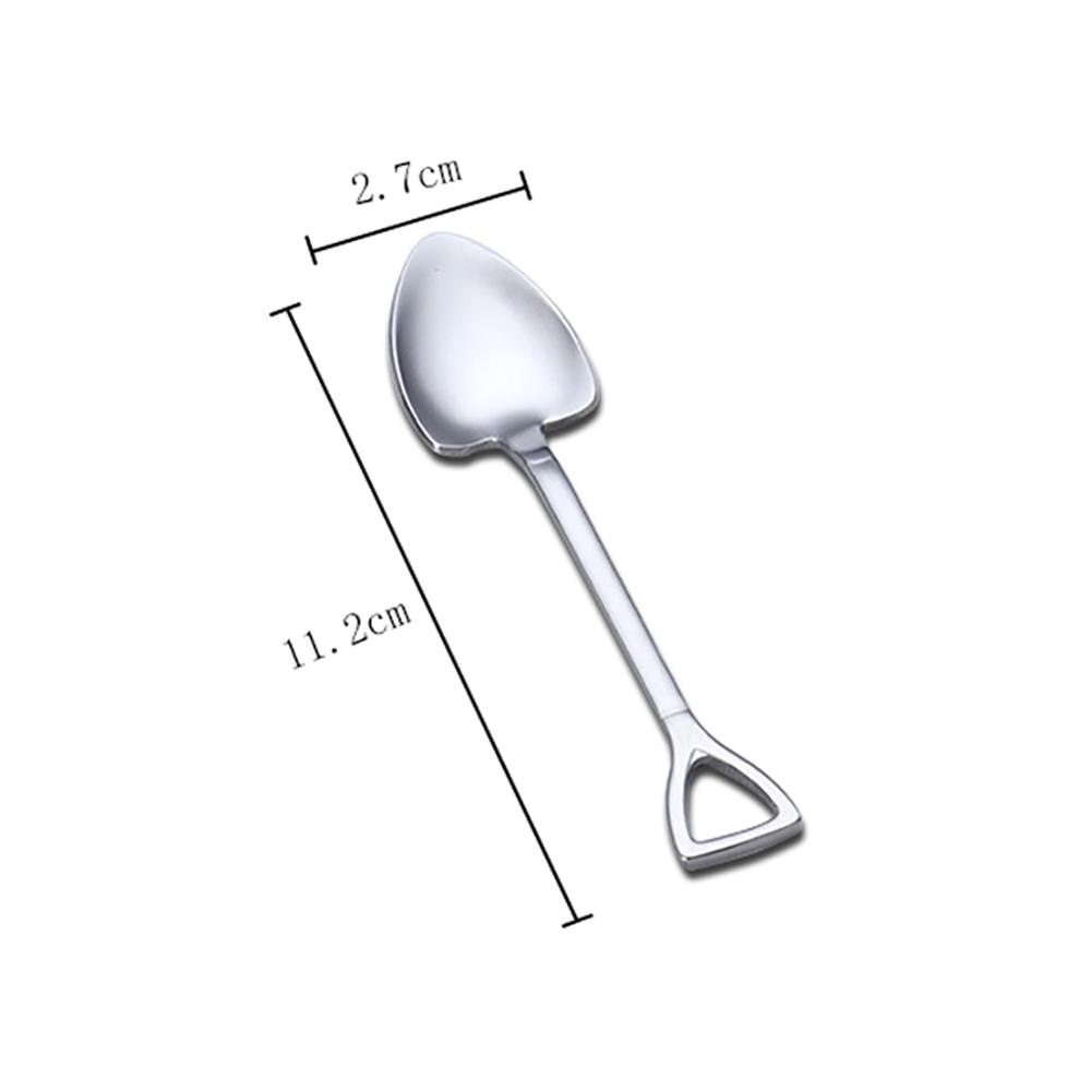 Stainless Steel Coffee Tea Spoon Shovel/Wrench Shaped Dessert Forks Ice Cream Sugar Teaspoon Bar Home Tools: 5