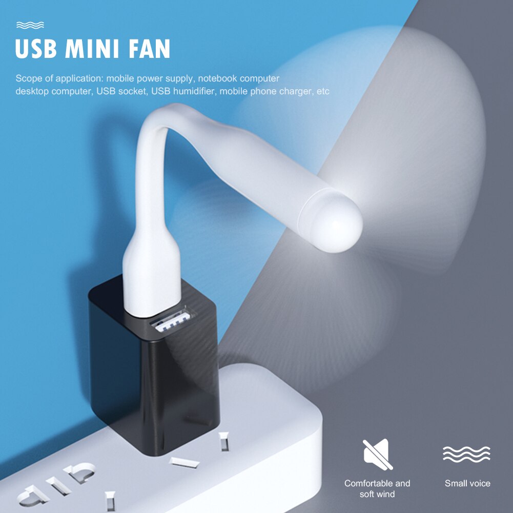 Mini Flexible Bendable USB Fan for Power Bank Laptop PC Computer AC Charger USB Output USB Gadgets For all Power Supply
