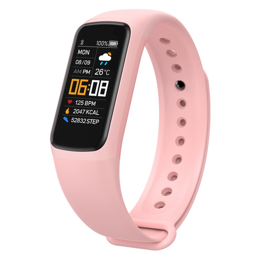 Men Smart Watch Kids Waterproof Smart Fitness Bracelet Women Smart Band Heart Rate Watch: Pink