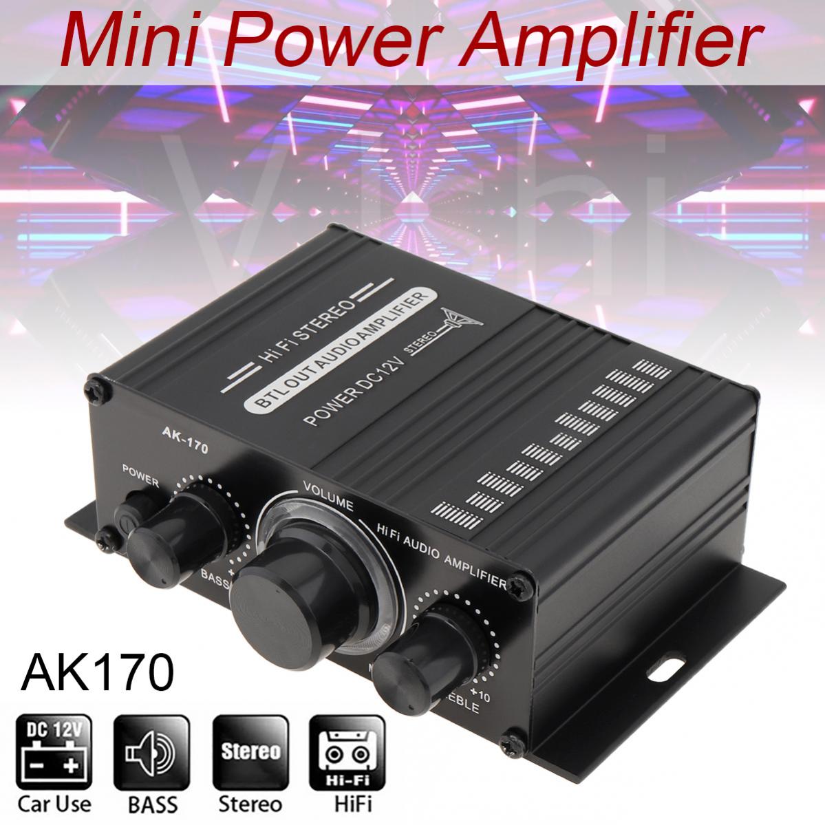 AK170 2 x 20W Power Amplifier Audio Karaoke Home Theater Amplifier 2 Channel Bluetooth-compatibleClass D Amplifier USB/SD
