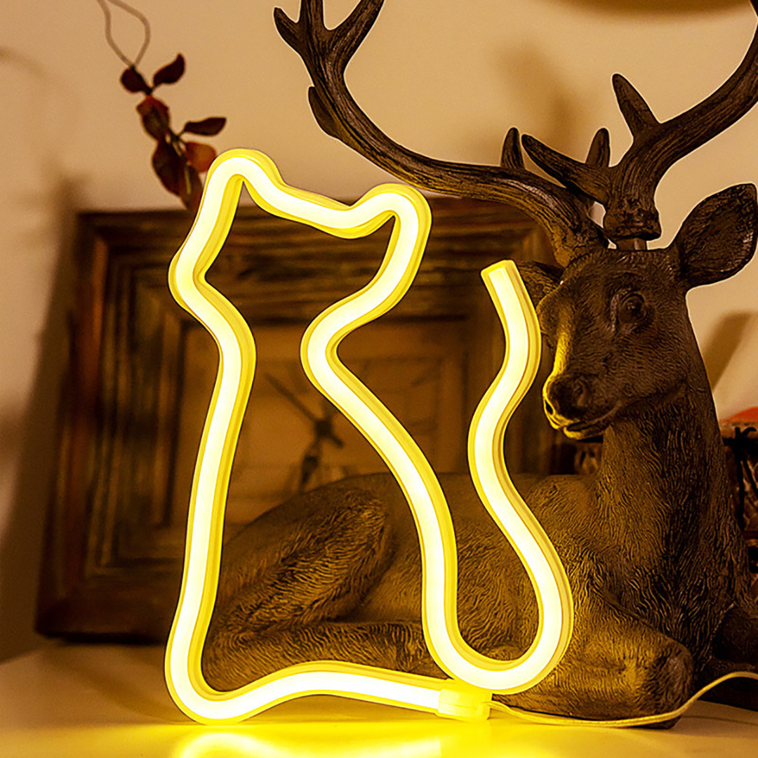 Luz de neón decorativa LED multifuncional para dormitorio, atmósfera del hogar, luz decorativa de primavera y verano, luz de estilo para fiestas navideñas, luz nocturna para habitación de niños, USB o con batería: Lavanda