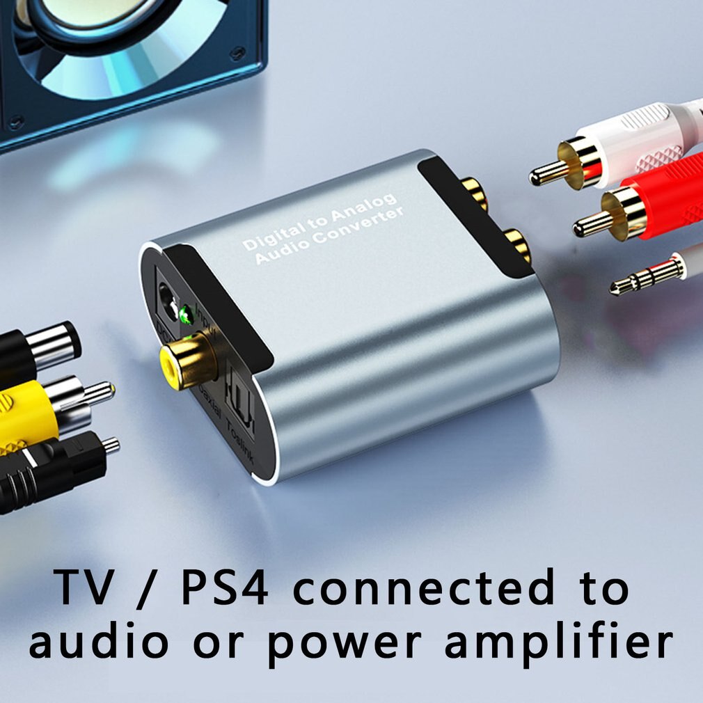 Coaxial Optical Fiber Digital to Analog Audio AUX 3.5mm Jack RCA L/R Converter SPDIF Digital Audio Decoder Amplifier