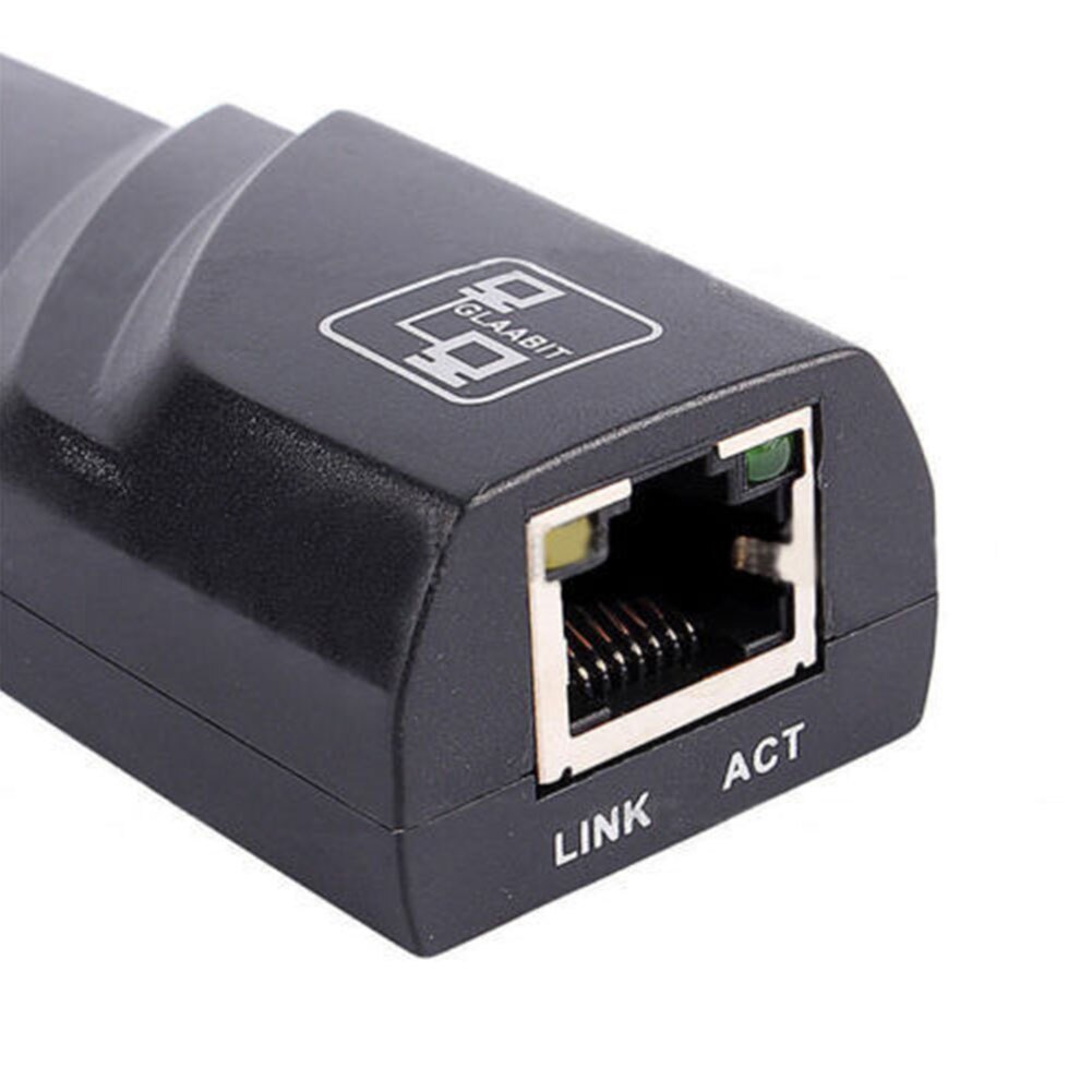 Bærbar tilbehør højhastigheds sort nem installation plug and play usb 3.0 to rj45 gigabit computer transmission hurtig netværksadapter