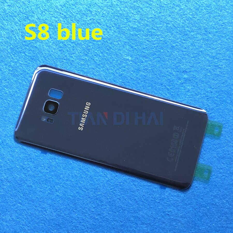 Protector de cristal trasero para Samsung Galaxy S8 G950 G950F/FD, cubierta de cristal de batería S8 Plus S8 + G955 G955F: S8 blue