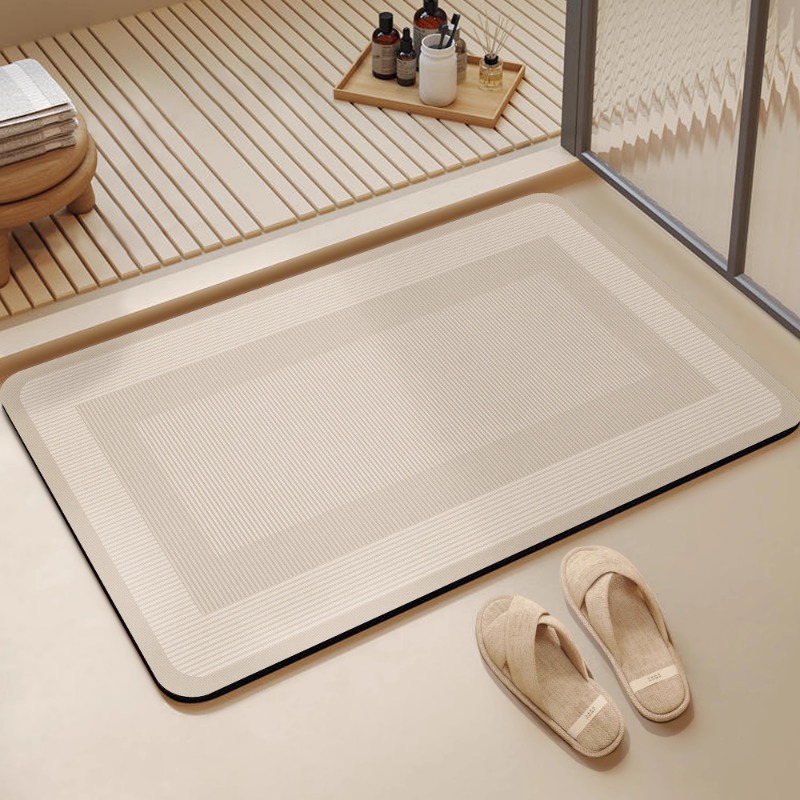 Alfombra de suelo de baño wabi, alfombra de suelo de inodoro de viento, estera absorbente fuerte de barro de diatomeas, alfombra antideslizante para puerta de baño