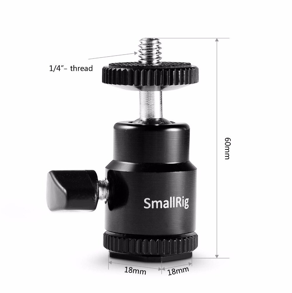 SmallRig – pince à tête sphérique avec adaptateur de montage de chaussure, pour trépied d&#39;appareil photo, lumière LED, support de Flash, dégagement rapide 1639