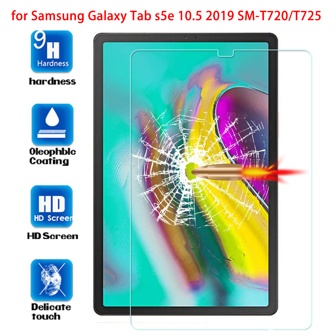 Vetro Temperato per Samsung galassia scheda S5e 10.5 2019 Protezione Dello Schermo Della Copertura di Vetro per Samsung galassia scheda S5e SM-T720 T725 10.5"