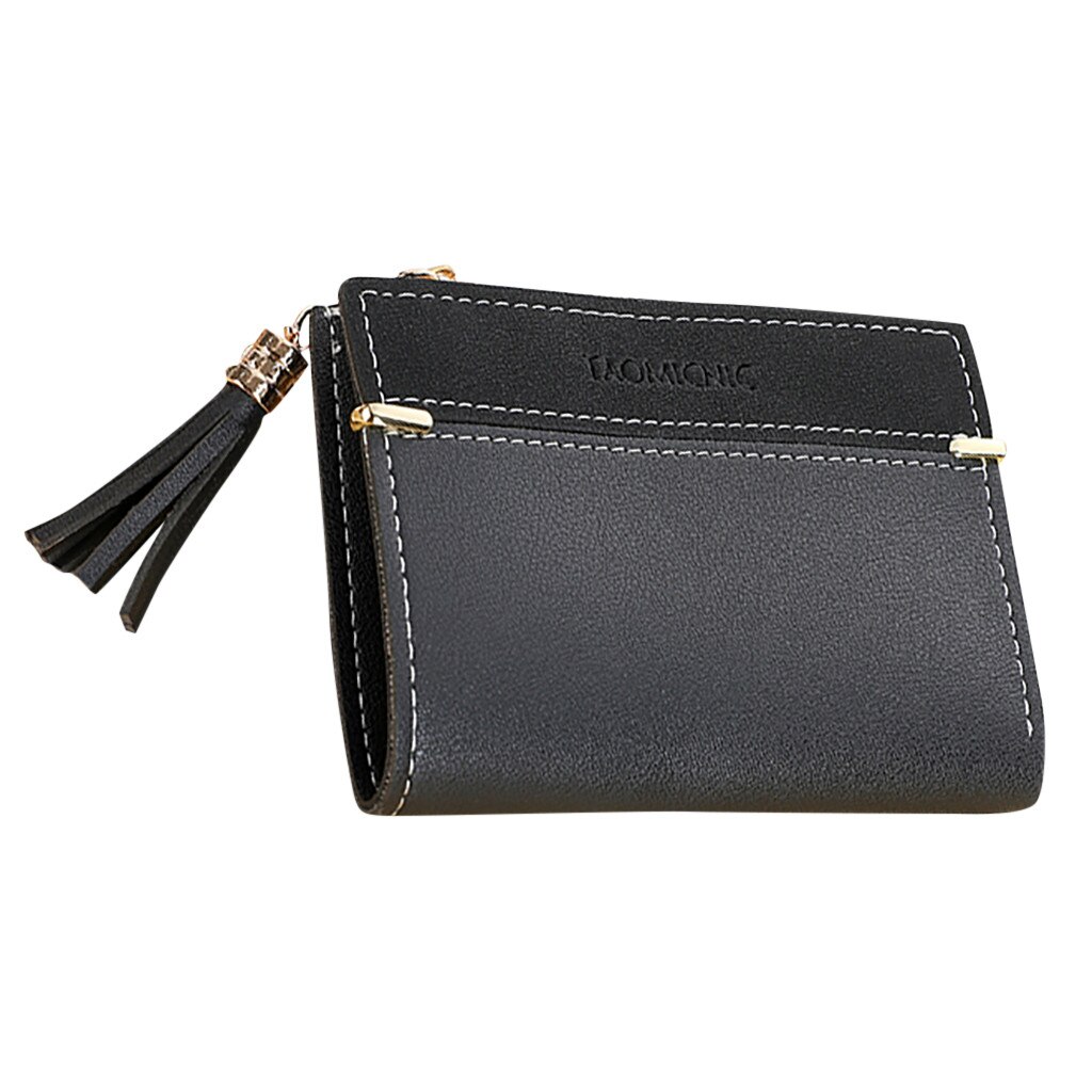 Fashion Coin ID Korte Portemonnee Kleur Bijpassende Effen Kleur Vrouwen Ritssluiting Portemonnee Meerdere Kaartsleuven Koppeling Tas Leren Portemonnee Heren 1 in Portemonnees (0-Roze, One Size
