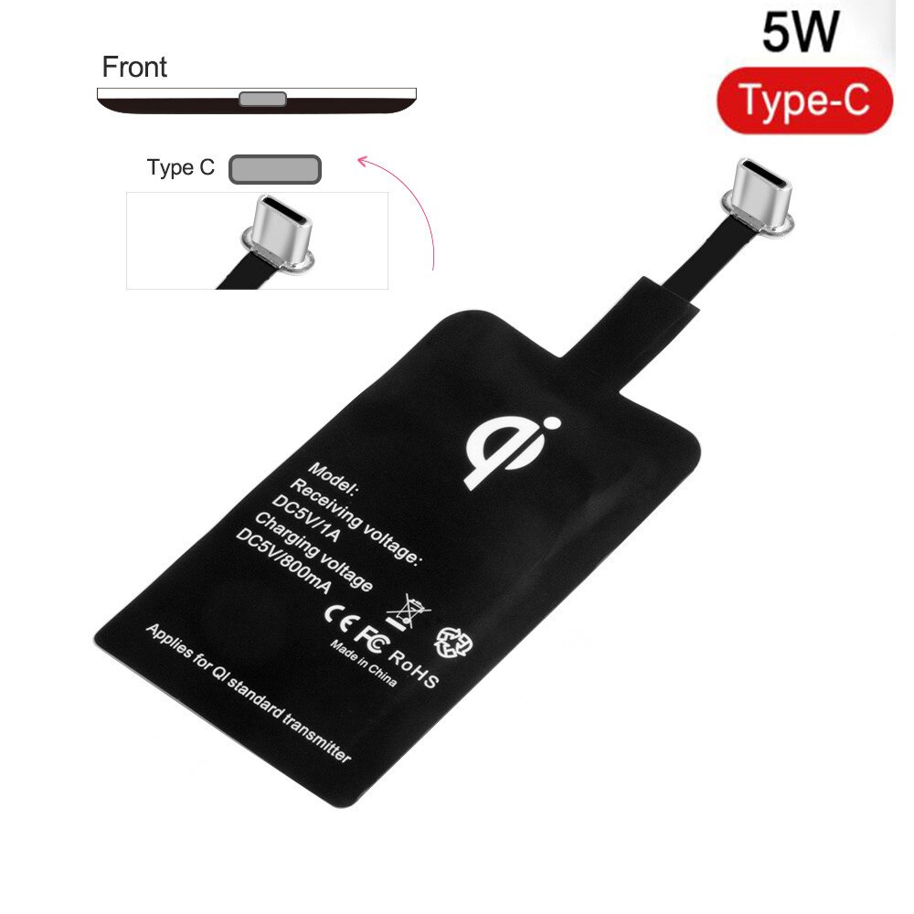 10W 5V/2A Qi Receptor de Cargador Inalámbrico Receptor para el iphone Xiaomi Samsung Universal adaptador de carga inalámbrico Mat: For Xiaomi Note9Pro