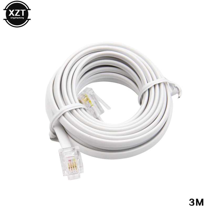 3/6/9/12/15/30M RJ11 64C Telephone Extension Cable Telephone Cable Two Core Telephone Cable Finished phone line