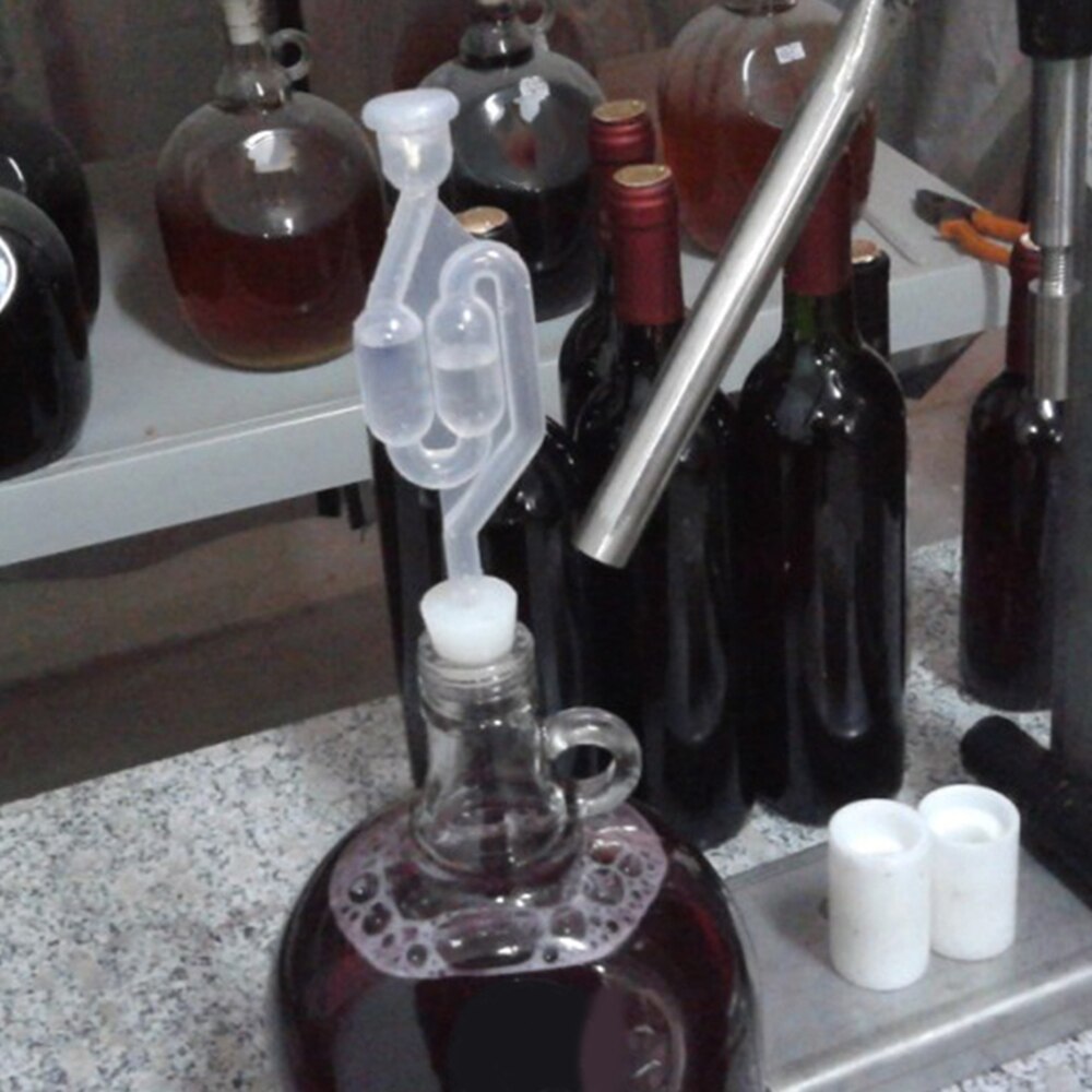 One-way Wine Beer Brewing Fermentation Check Valve Plastic Air Lock Water Seal Home Winemaking Exhaust Valve Fermenter Yeast