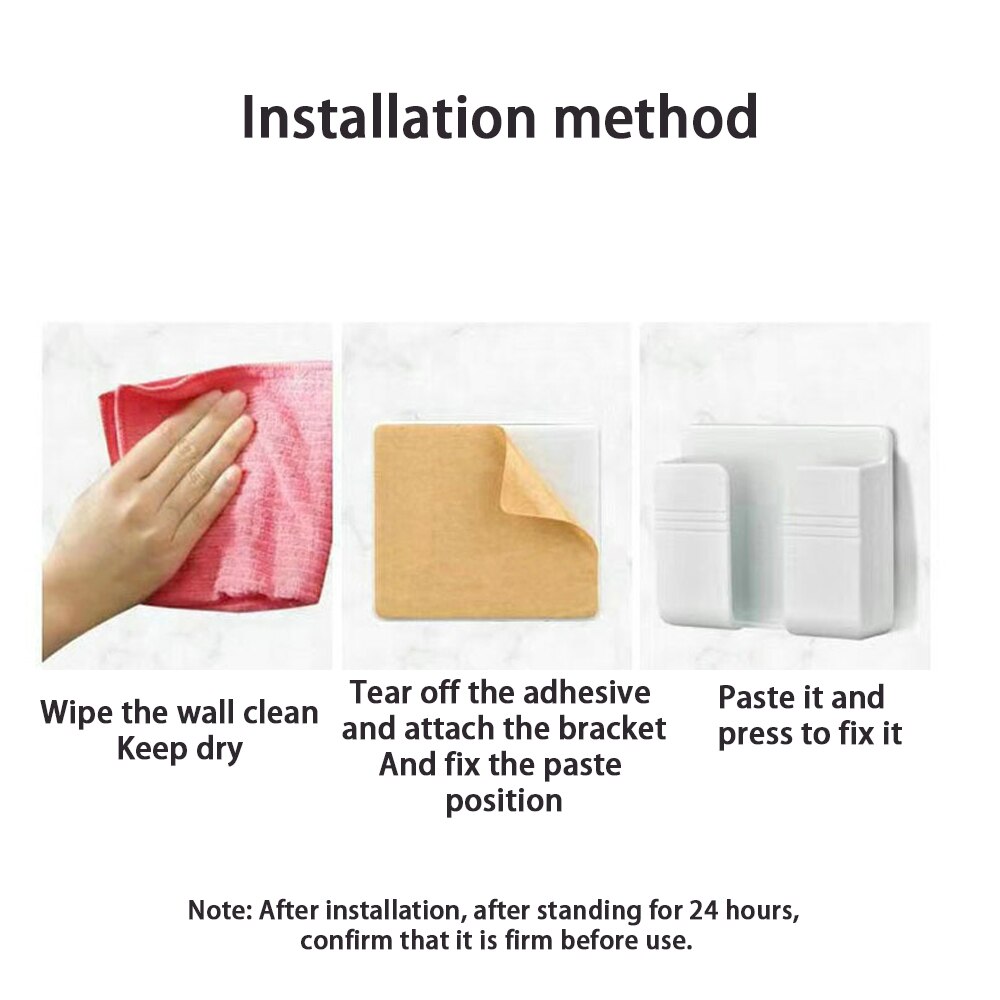 4/2/1 pcs punch-free mobile phone holder wall mount stand remote control organizer storage box charging night container rack