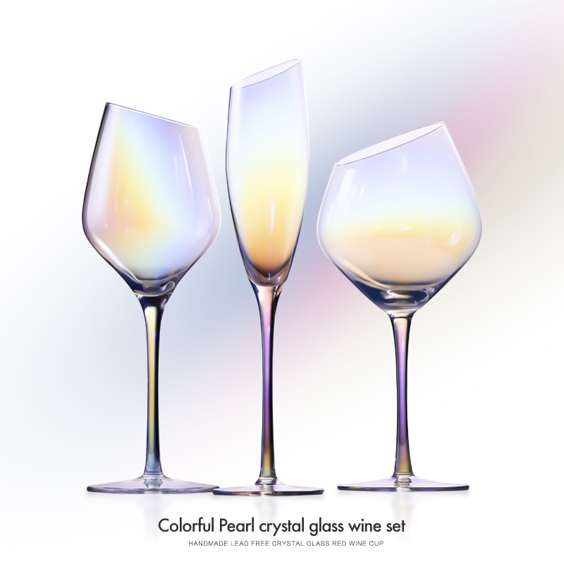 Galvaniseren Kleur Loodvrij Kristal Glas Rode Wijn Glas Champagne Glas, een Stuk Wijnglas Beker Thuis Rode Wijn Glas Set