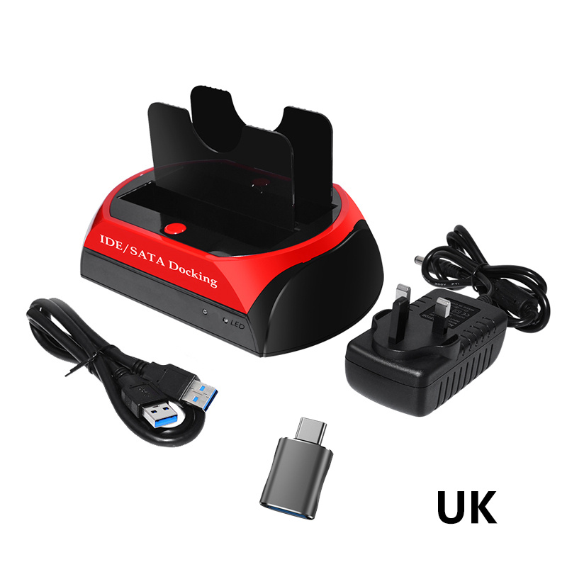 Docking Station per disco rigido esterno da USB 3.0 a IDE SATA Box per contenitore SSD HDD 2.5 3.5 con Smartphone portatile Power on PC: UK Plug