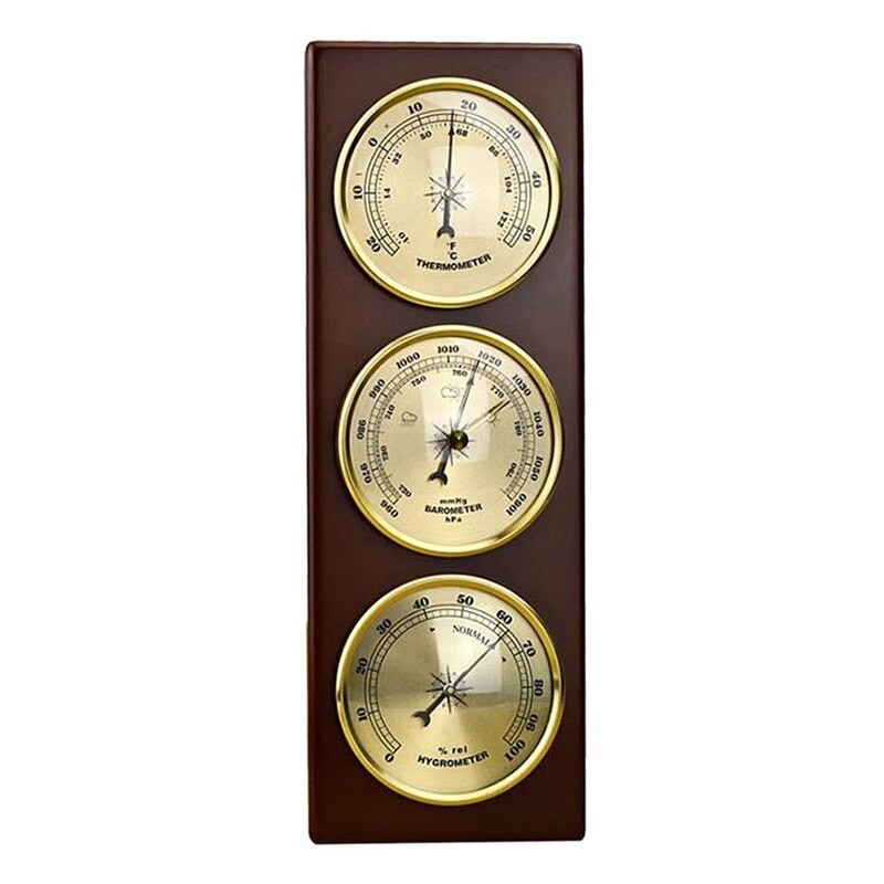 Wall Barometer Thermometer Hygrometer Air Pressure Gauge Weather Station Hanging Home/Office Metal Material