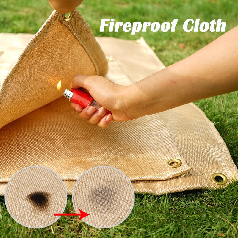 80 x 100cm svejsetæppe glasfiber højtemperaturbestandighed brandsikkert stof brandslukningstæppe til campingkøkken ude