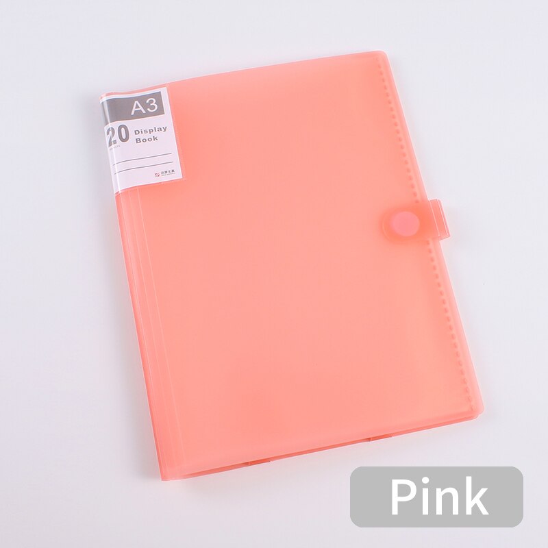 Wodoodporna torba na dokumenty A3 Organizer książka danych dokument o dużej pojemności etui na dokumenty rachunek teczka uchwyt teczka materiały biurowe: różowy 20 pages