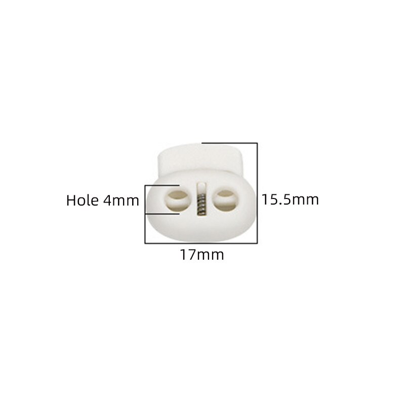 10 Pcs Pig Nose Shape Elastic Cord End Spring Buckle Plastic Buckle Adjustment Buckle Double Hole Pig Nose Buckle Bag Buckle: White-17x15.5