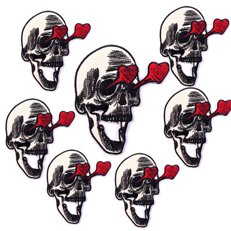 10 Stks/partijen Rock Stijl Borduurwerk Patch Punk Skull Patch Iron On Patches Voor Kleding Jassen Naaien Applique Letter Strijken Diy
