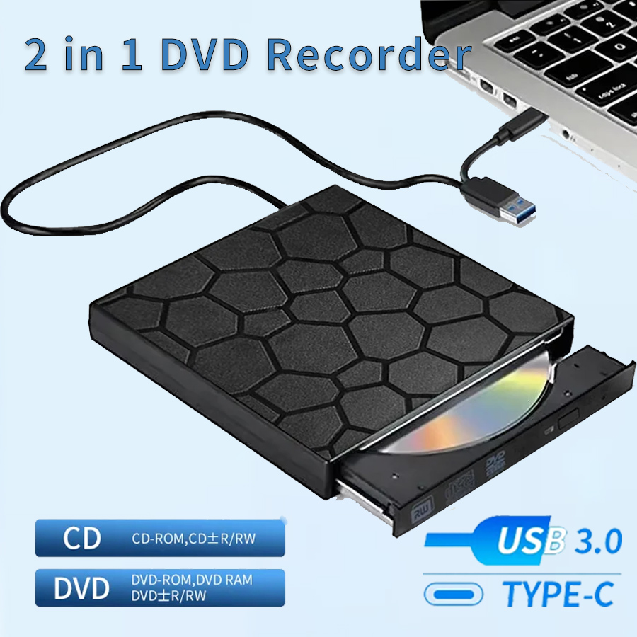 2in1 USB 3,0 Typ C Externe Optische Laufwerke DVD RW CD Writer Reader CD-Player Für PC Laptop Desktop Tragbare DVD Brenner Recorder