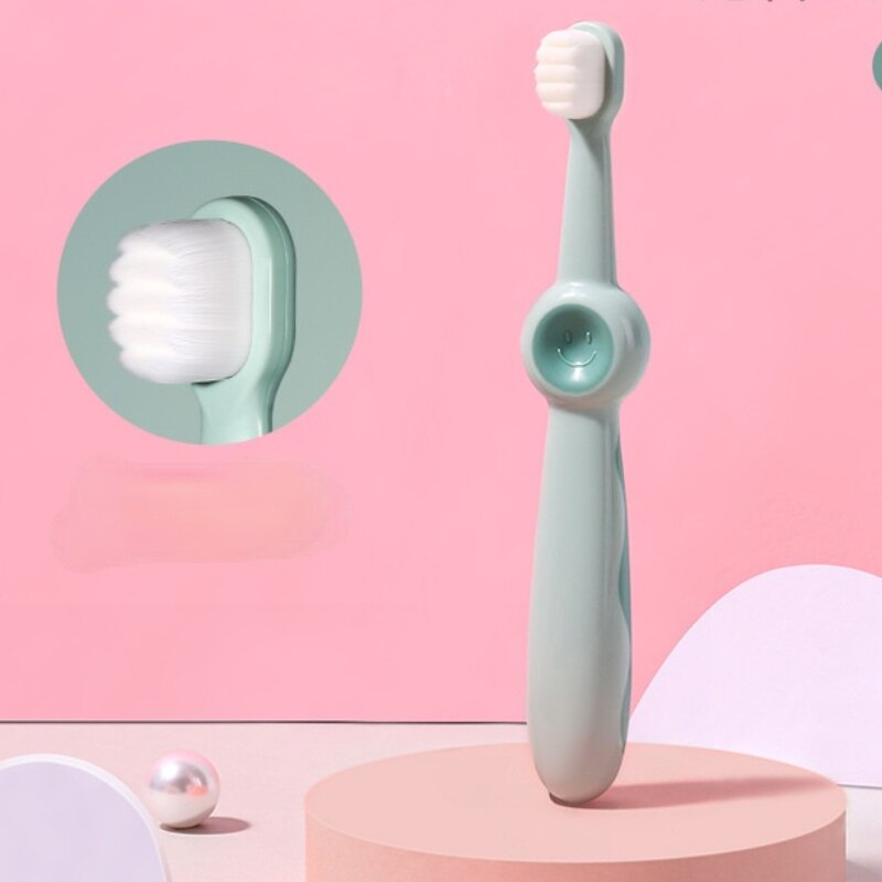 Baby Tandenborstel Kids Siliconen Borstel Kinderen Training Tandenborstel Dental Oral Care Baby Items Met Cartoon Patroon: Blauw