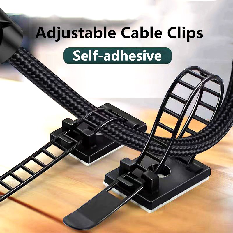 Adjustable Cable Organizer Wire Winder Clip Earphone Holder Self Adhesive Mouse Keyboard Cord Management USB Charger Protector