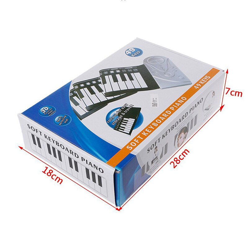 Portable Flexible Digital Keyboard Piano 49 Keys Tones Rhythms Electronic Roll Up Piano Toys ENA88
