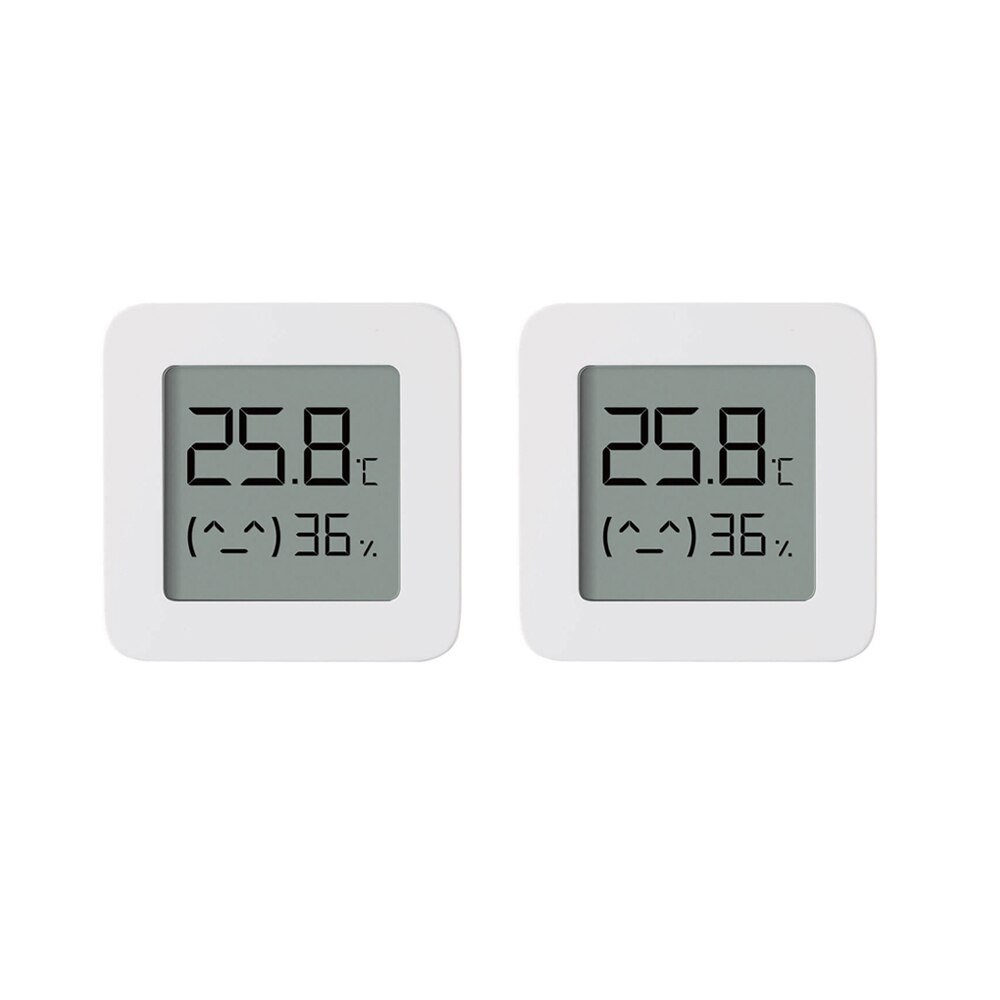Xiaomi-termómetro Digital inteligente Bluetooth 2, higrómetro eléctrico inalámbrico, Sensor de humedad, funciona con la aplicación Mijia: 2Pcs