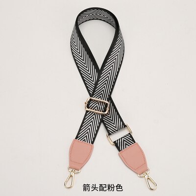 3.8cm zwarte witte strepen nylon katoenen stoffen tas riem diy enkele schoudertas riem handvat 88 ~ 140cm verstelbaar: 12