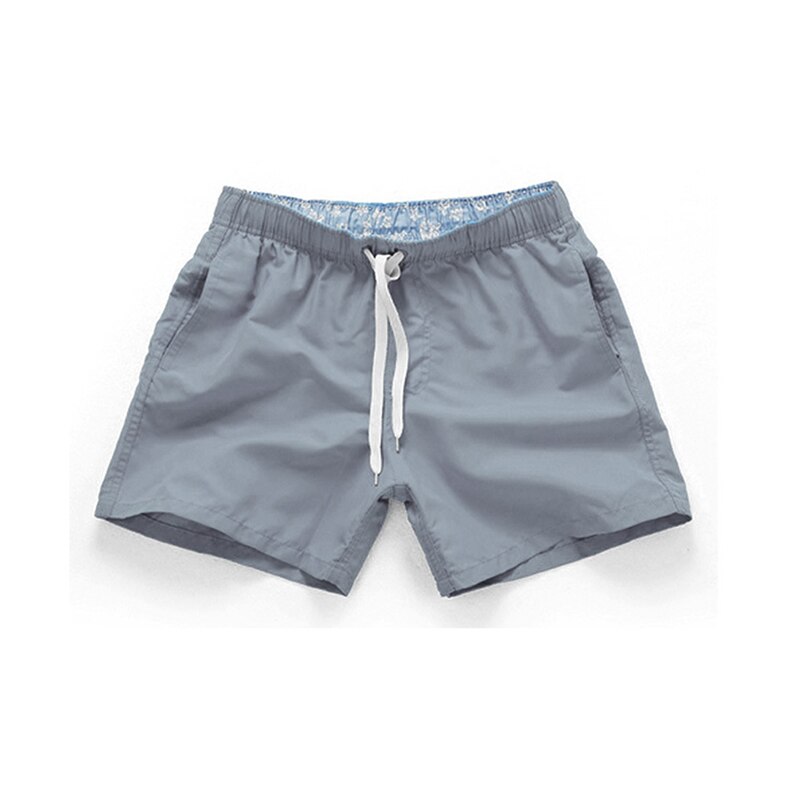 Hengsong Estate Nuovo Uomo Slip Metà di Vita Della Spiaggia Pantaloni di Scarsità Coulisse Dritto Surf Shorts Quattro Colori S-2XL Riassunti Degli Uomini: grey / S