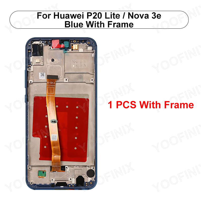 5.84&quot; For Huawei P20 Lite Display LCD Touch Screen Digitizer For Huawei Nova 3e LCD ANE-LX1 ANE-LX2 Display Replacement Parts: Blue With frame