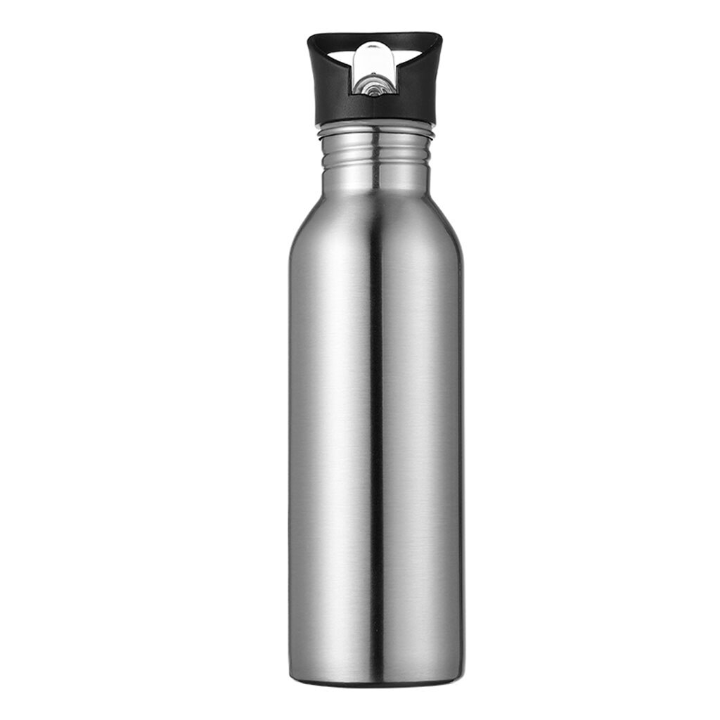 Stainless Steel Water Bottle Sports Gym Metal Flask 26oz for Cold Warm Water: Suck Top Sliver