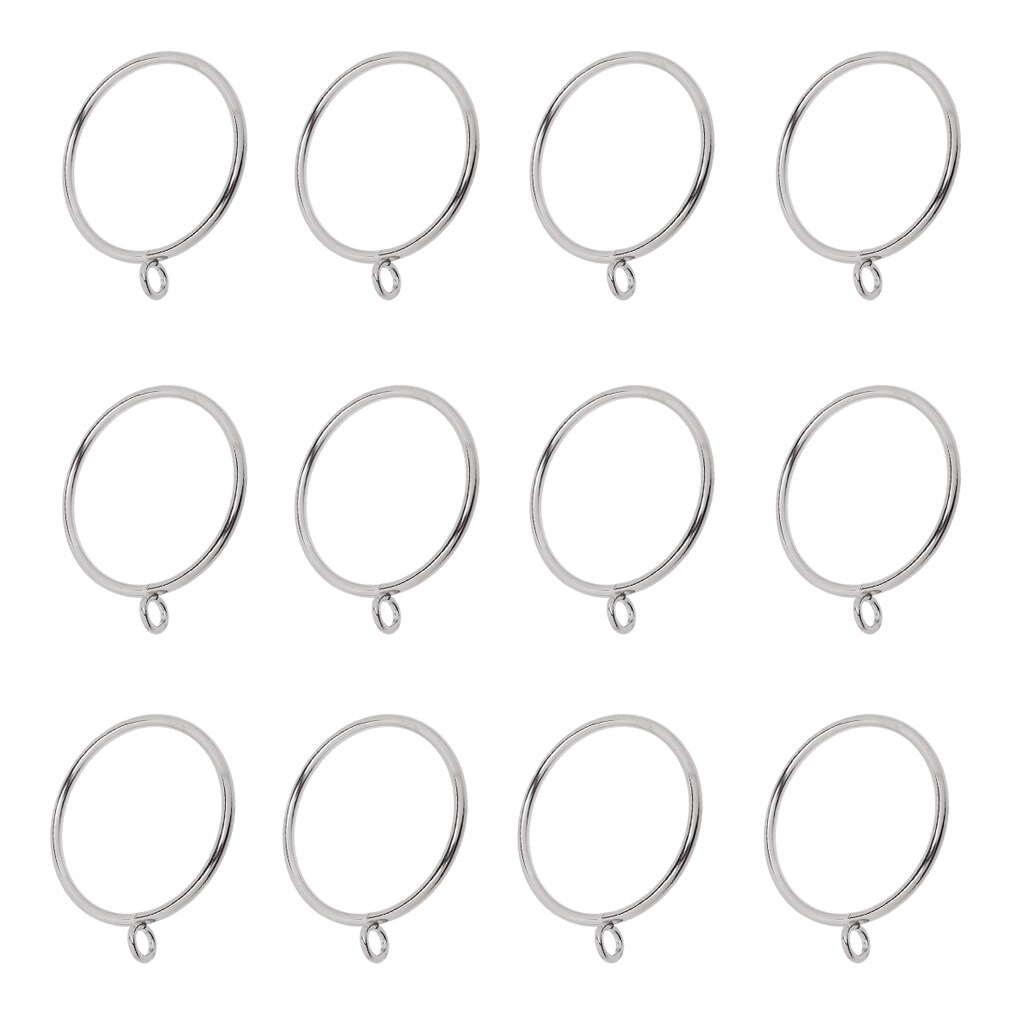 12 st rostsäker metall gardin draper stång ring ögle ring för 55mm diameter stolpar: Silver-