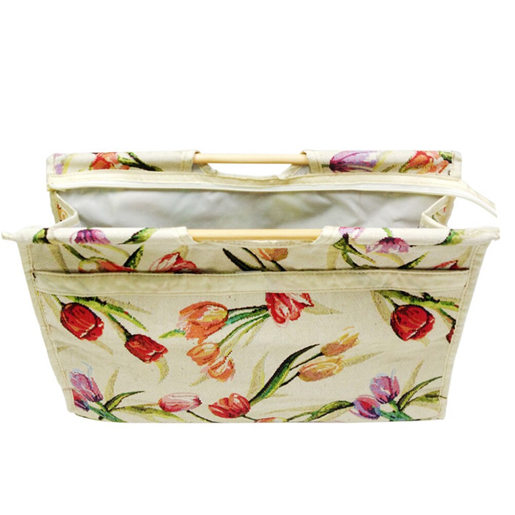 Knitting Organizer Basket Craft Sewing Tool Needle Thread Basket Fabric Household Sewing Box Organizer with Sewing Bag: C2
