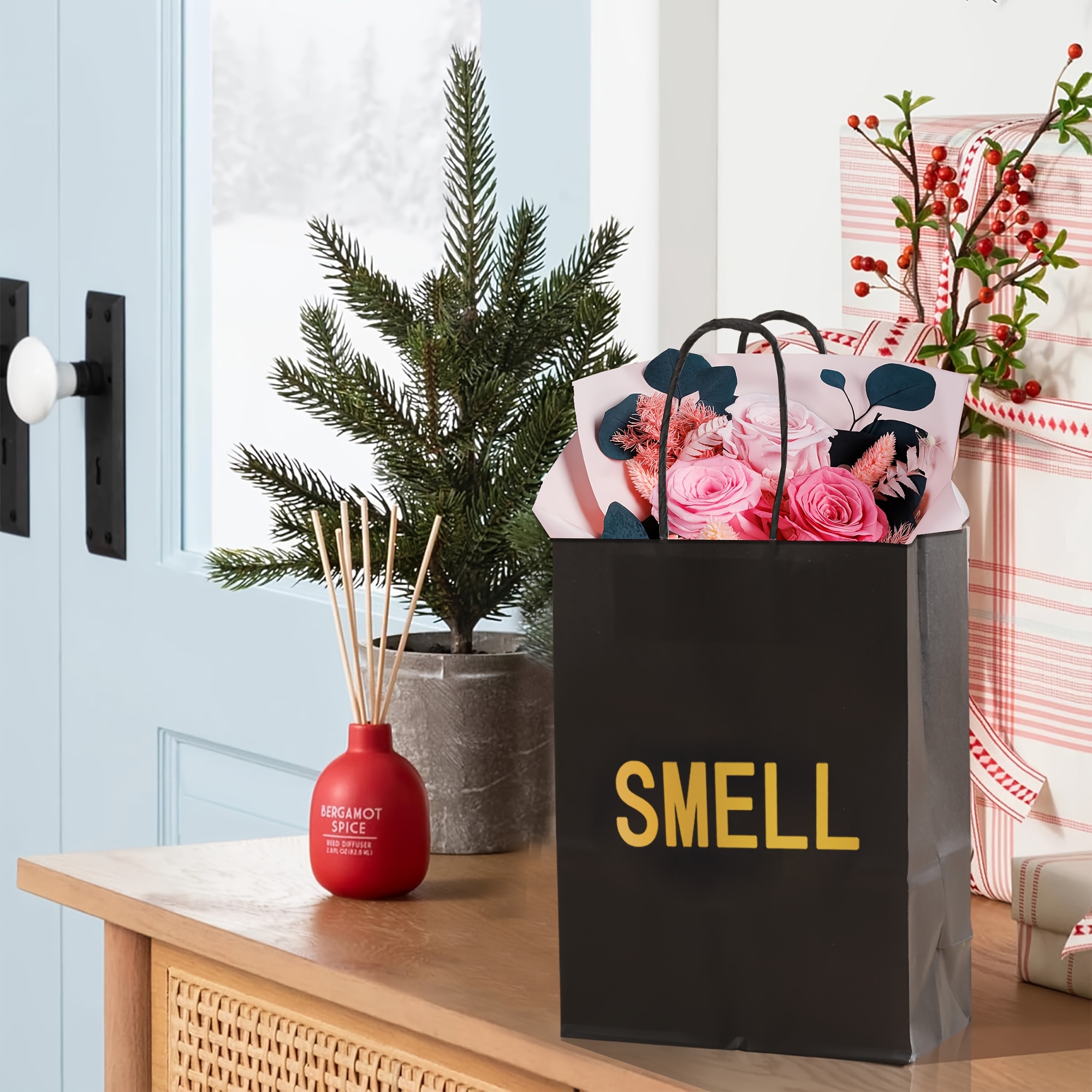 5 sensorische cadeauzakjes voor hem/haar, bevat 5 papieren handdoeken, papieren zak met handvat, Valentijnsdag, verjaardag, huwelijksverjaardag