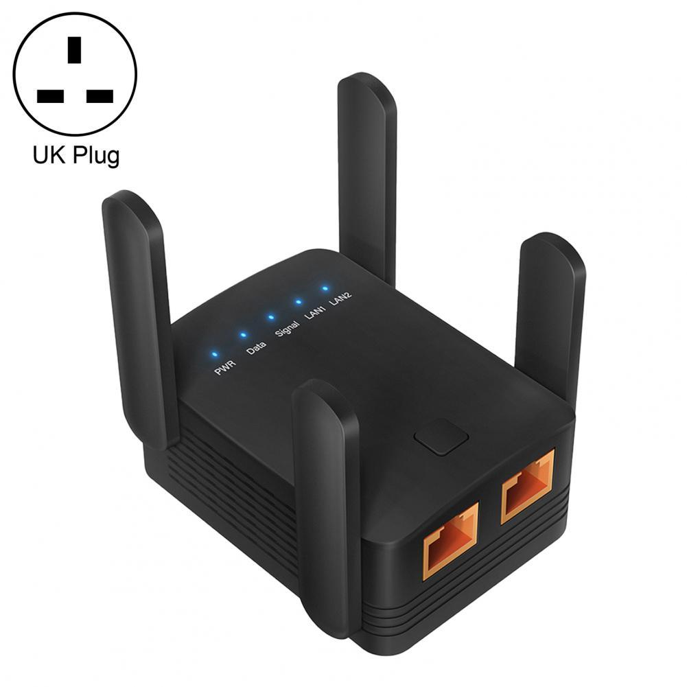 Brede Toepassing Met Stekker 5G 1200Mbps Mini Router Signaal Versterker Huishoudelijke Accessoires:  Black UK Plug