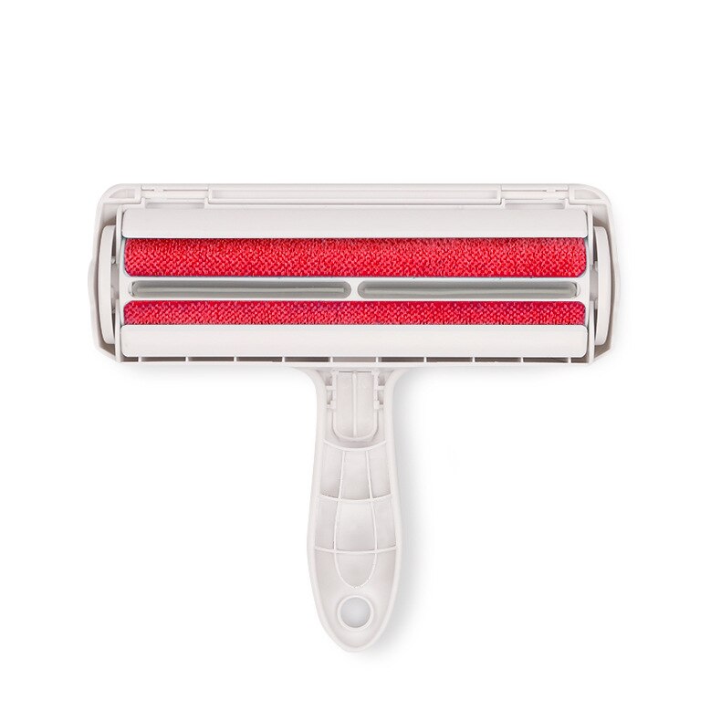 Rouleau d'épilation à 2 voies pour animaux de compagnie, pour retirer les poils de chien et de chat des meubles, autonettoyage des poils d'animaux, fonctionne avec une seule main: Rouge