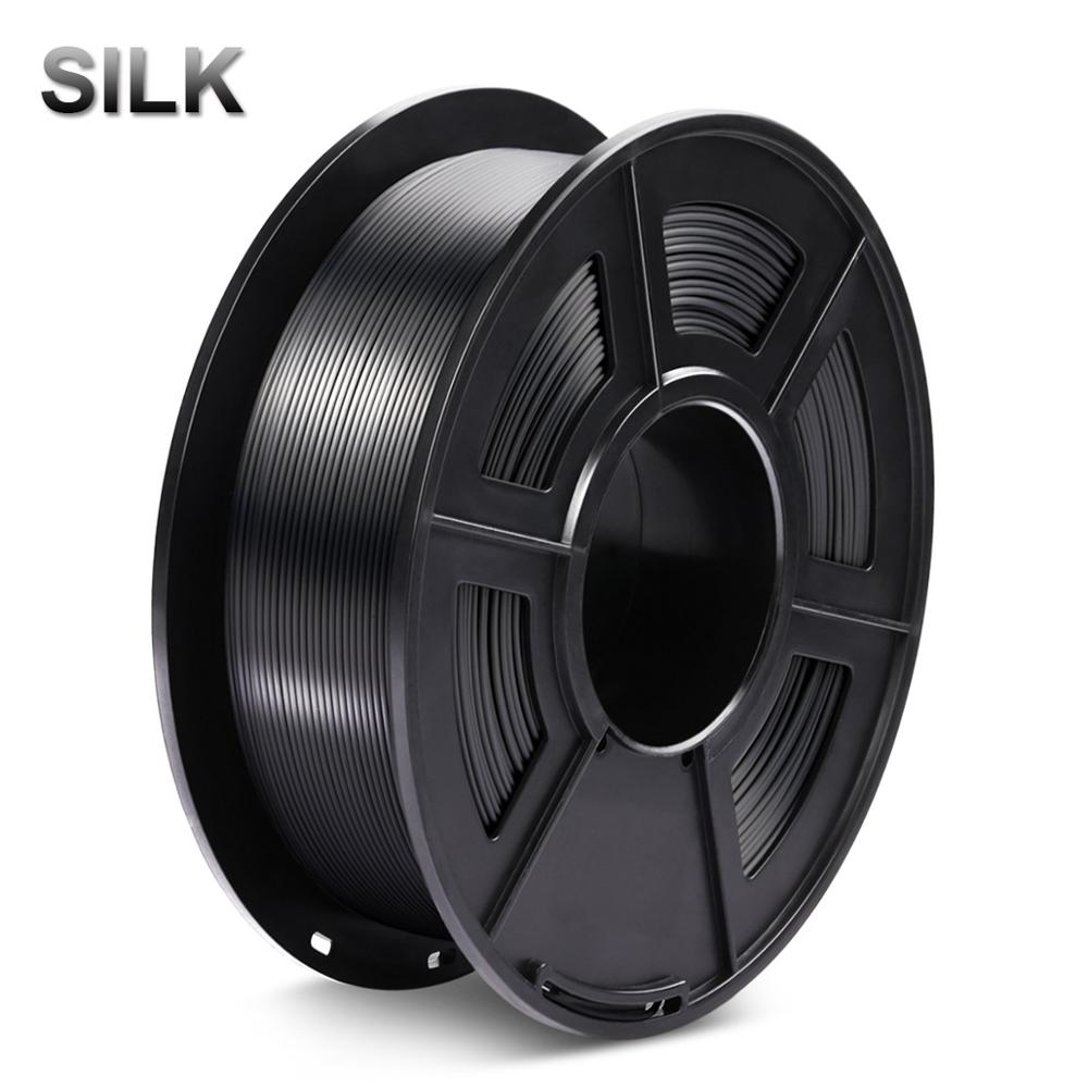 AW silk 3d printing 3D FDM Printer Filament Silk 1.75mm 1KG PLA Silky Rich Luster Metal Gold Copper Plastic Filament Materials: Silk Black