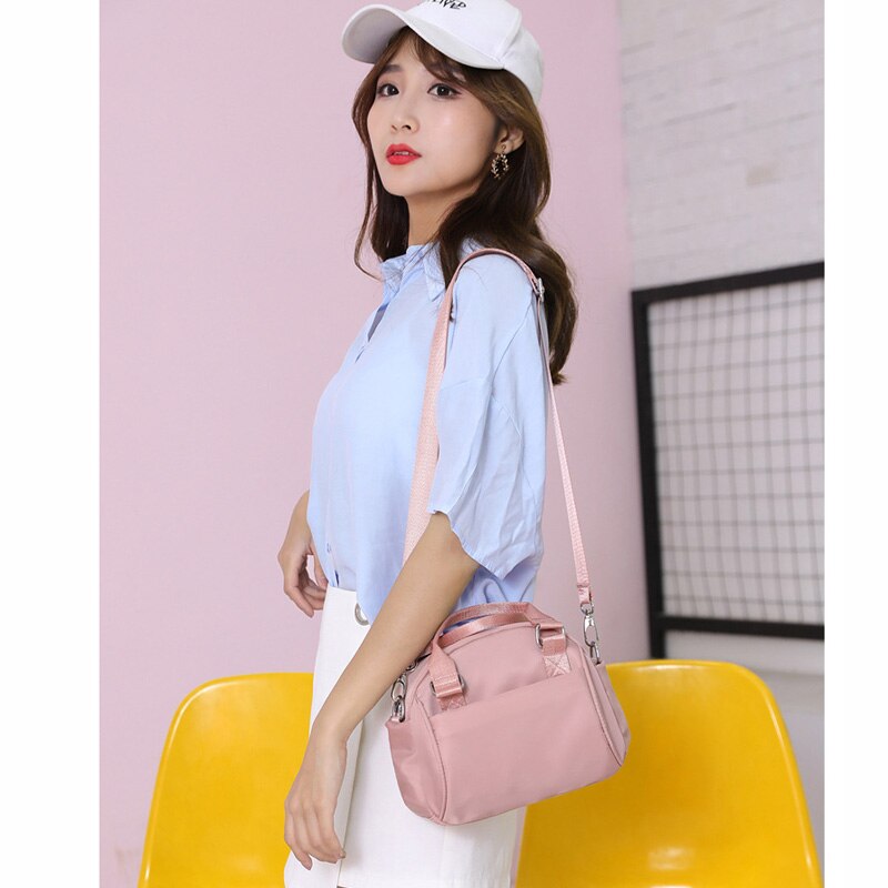 KVKY frauen Wasserdichte Nylon Bote Taschen Weibliche Tote Schulter Taschen Mädchen lässig Handtaschen Süße Crossbody Hülse Tasche