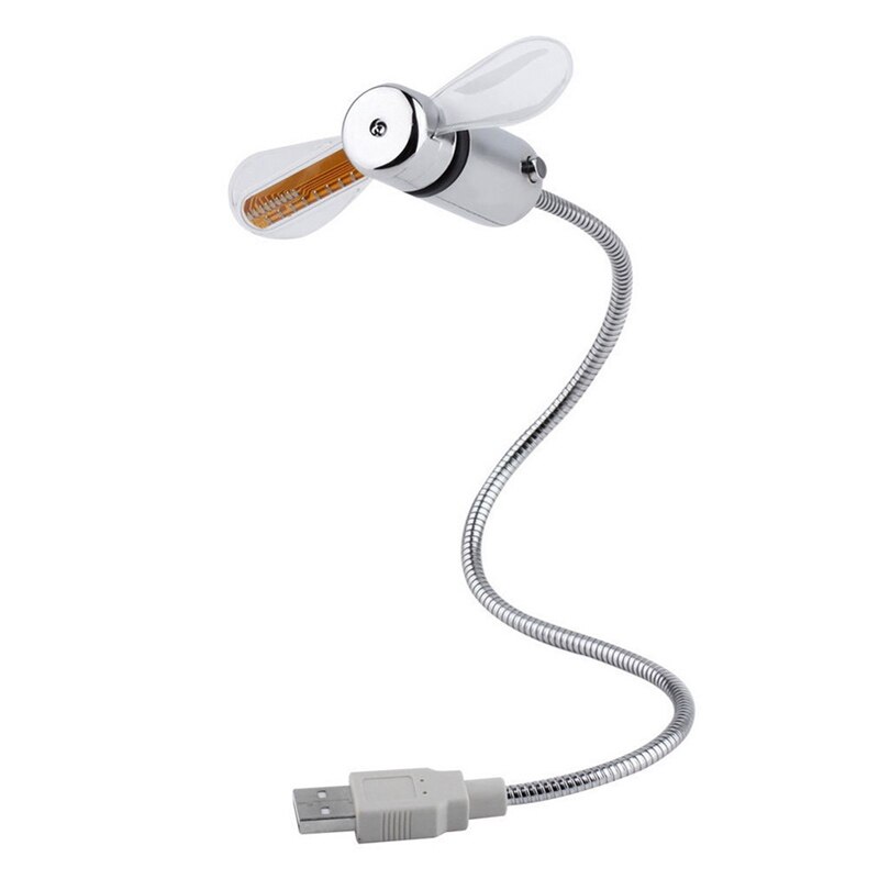 Handheld Mini USB Fan Portable Gadgets Flexible Gooseneck LED Clock Cool For Laptop PC Notebook Powerbank Real Time Display
