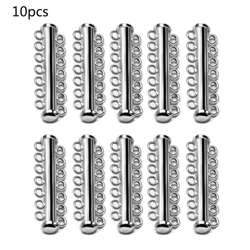 10Pcs Layered Armband Halsketten Rutsche Starke Magnetische Haken Rohre Schloss Rhodium Überzogene Schnalle Haken Schmuck Erkenntnisse: S-7
