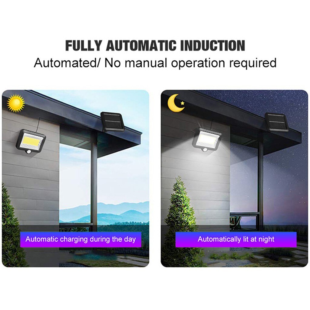 COB 100 LED Solar Power Motion Sensor Outdoor Garden Light Security Lamp Spotlight Sunlight Street Light 3.2