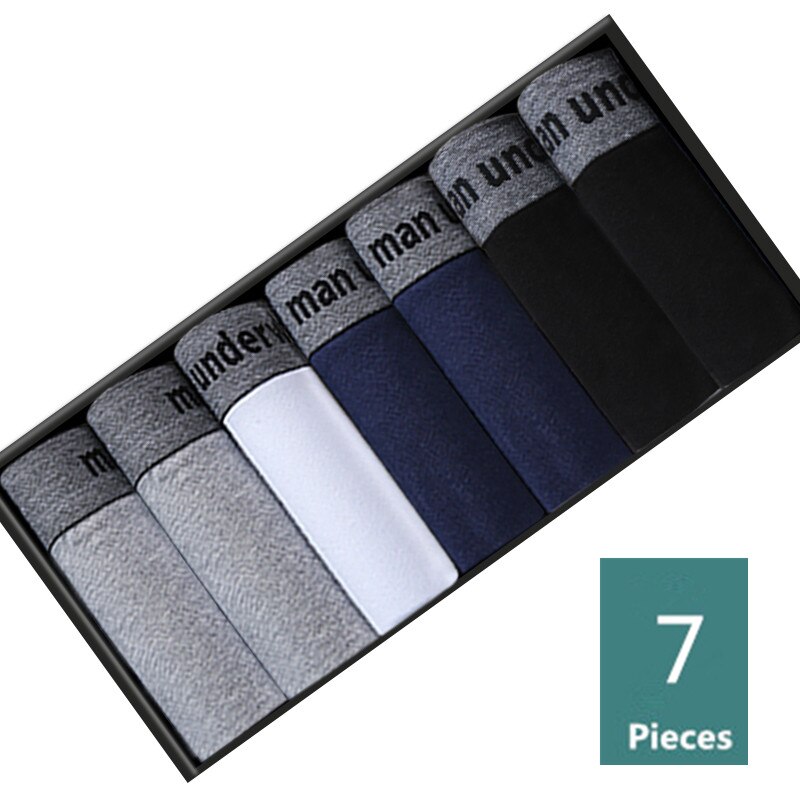 7pcs/lot Mens Boxers Underwear Cotton Boxer Underpants Homme Boxershorts Calzoncillos Hombre Jockstrap Panties for Man U Convex: 604D / Europe M Asia XXL