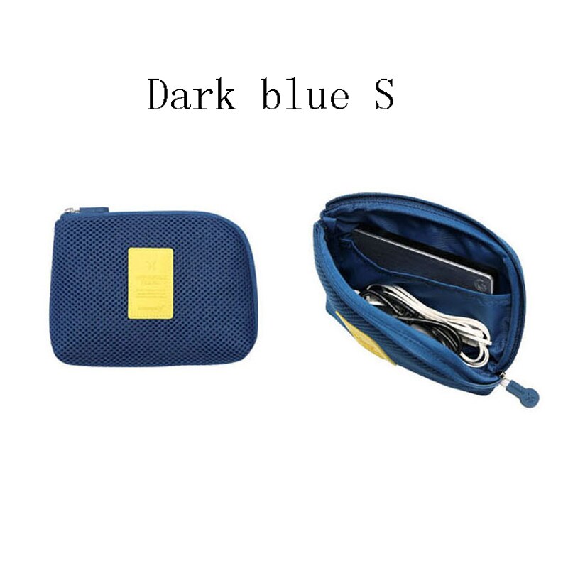 Ragxfxtl bolsa organizadora para viagem, alta qualidade, carregadores de eletrônicos portáteis, acessórios de viagem, estojo h21: Dark blue S